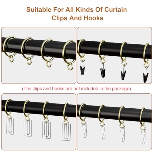 50-Pack 1.25-Inch Metal Curtain Rings with Eyelets for 1-Inch Drapery Rods