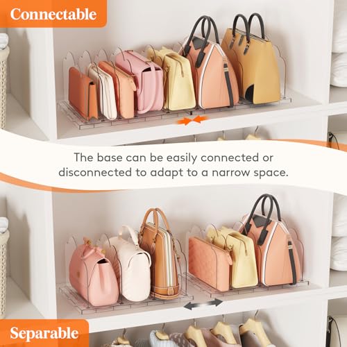 Clear Acrylic Purse Organizer for Closet Handbag Shelf Dividers 2 Pack