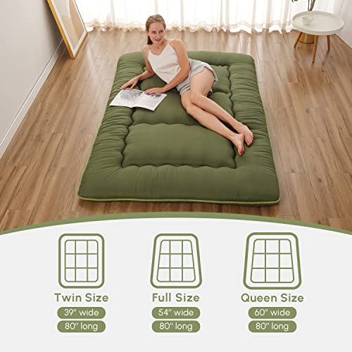 Japanese Floor Futon Mattress - Portable Roll-Up Tatami Sleeping Mat