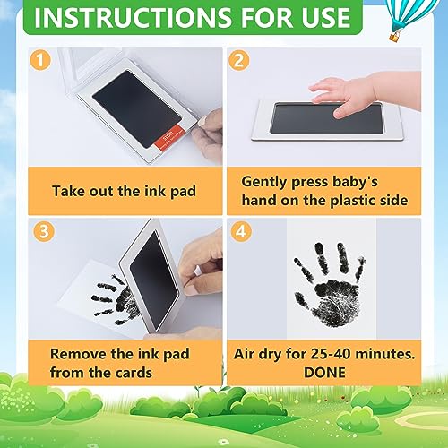 Clean-Touch Inkless Hand and Footprint Kit - 6 Ink Pads & 12 Cards