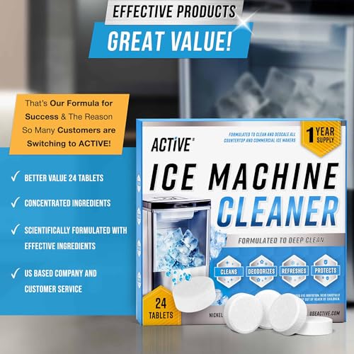 Ice Maker Cleaner and Descaler Tablets - Nickel-Safe Scale Remover (24 Count)