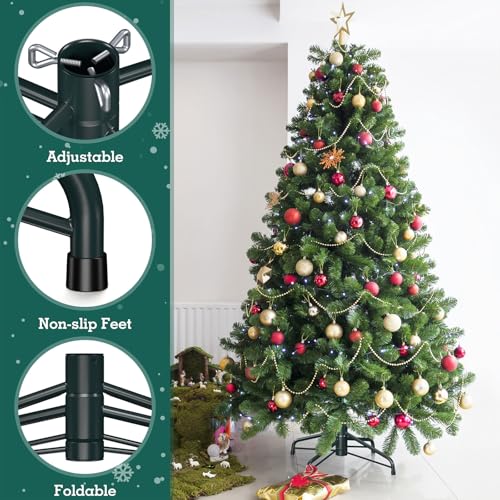 Hemndic 15.5 Inch Christmas Tree Stand for 4-6 Ft Artificial Trees - Stable Metal Base with Folding Design