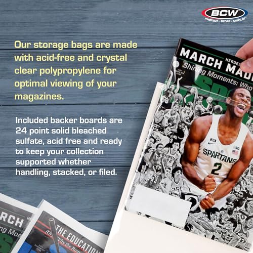 Resealable Magazine Storage Bags and Backing Boards, 8.75 x 11.125, 25 Sets