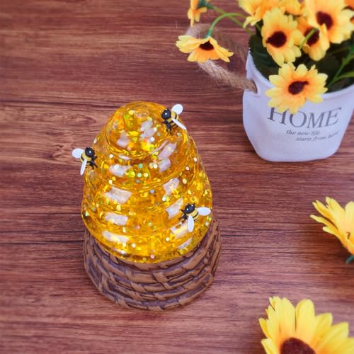 Honey Bee Snow Globe with Timer - Lighted Spring Tabletop Decor