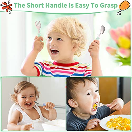 Toddler Utensils Stainless Steel Fork and Spoon Set with Case