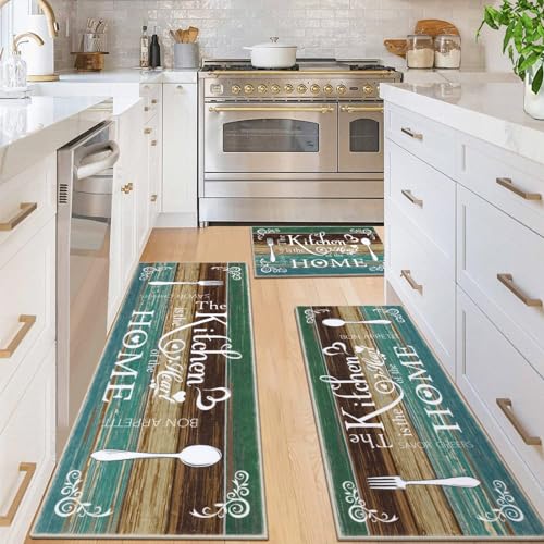 3-Piece Boho Kitchen Rug Set, Washable Non-Slip Floor Mats for Kitchen