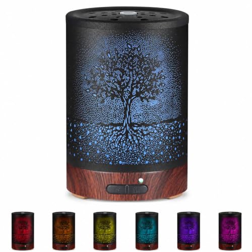 Metal Essential Oil Diffuser with LED Lights, Cool Mist Humidifier