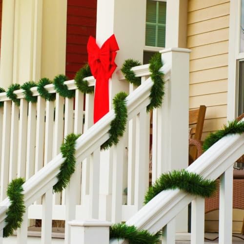 Showvigor 49FT Artificial Green Garland Christmas Decor for Festival & Wedding (Green)
