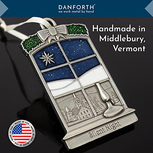 DANFORTH Silent Night Christmas Ornament Pewter Handcrafted USA - Holiday Decor