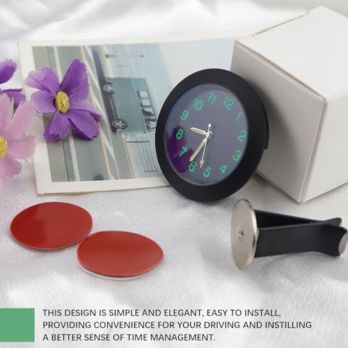 Mini Luminous Car Dashboard Clock with Vent Clip and Adhesive Base