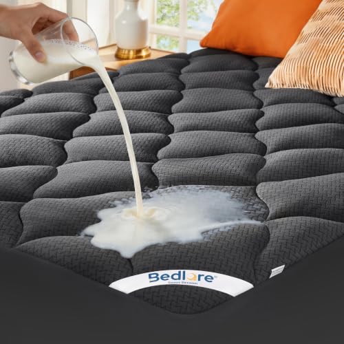 BEDLORE Waterproof Queen Mattress Pad - Quilted Fitted Mattress Protector