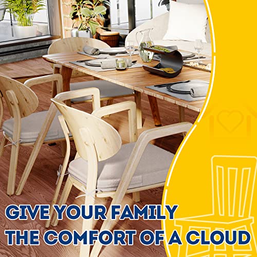 D-Shaped Dining Chair Cushions, 2-Inch Thick Seat Pads, Set of 4, Oatmeal