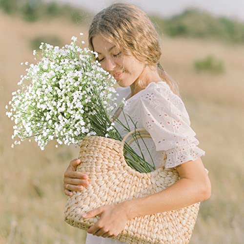 White Baby's Breath Artificial Flowers - 21" Real Touch Gypsophila (6 Pack)