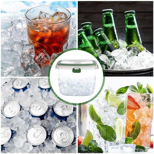 5L Portable Ice Bucket with Lid & Tongs, Sealed Ice Storage Bin for Parties & Camping