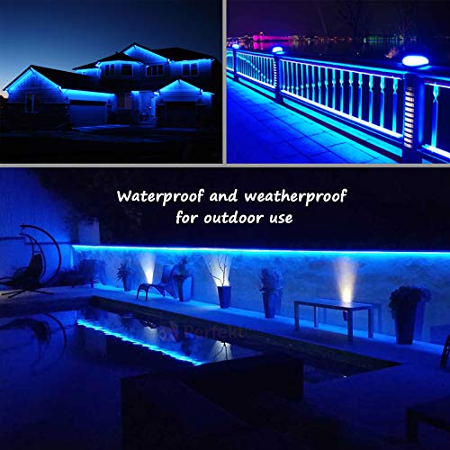 16ft Blue LED Rope Light, ETL Waterproof Connectable Outdoor Lighting