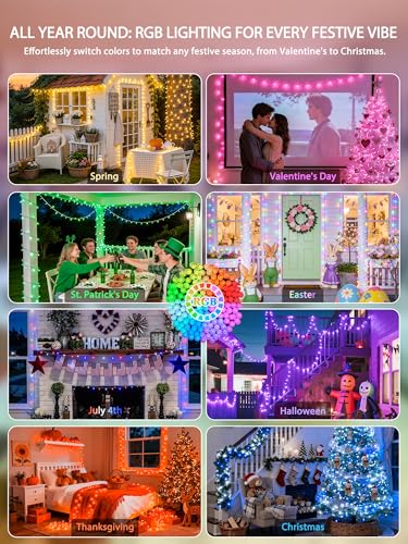 RGB LED String Lights 200 Pixels 66ft Outdoor Indoor Halloween Christmas