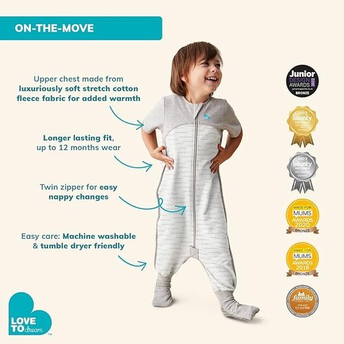 Love to Dream Warm Baby Sleep Suit (12-24 Mo), Super Soft Temp Regulating Sleeping Sack, 2.5TOG Warm Wearable Blanket, White
