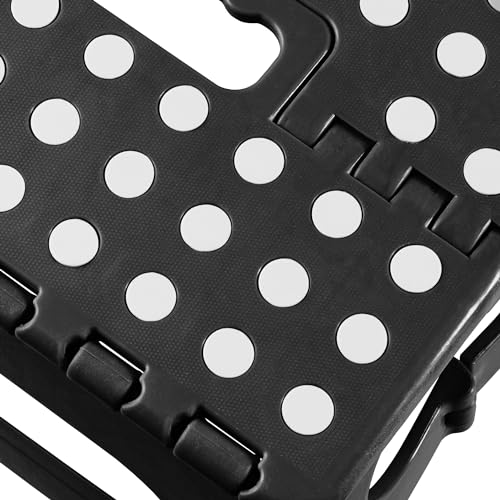 18-Inch Folding Step Stool with Handle - Heavy Duty Portable Plastic Stool