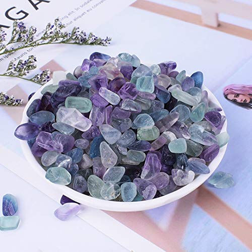 Fluorite Tumbled Crystal Chips - Polished Irregular Stones for Vases (0.5 lb)