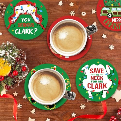 Christmas Vacation Drink Coasters Set of 6 with Holder - Classic Movie Design