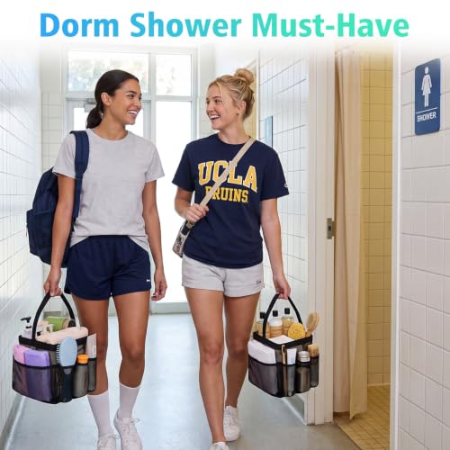 Eudele Portable Mesh Shower Caddy with 9 Pockets for College Dorm and Travel