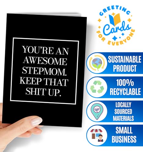 Stepmom Card - Birthday for Stepmother Bonus Mom Mother’s Day Mothers