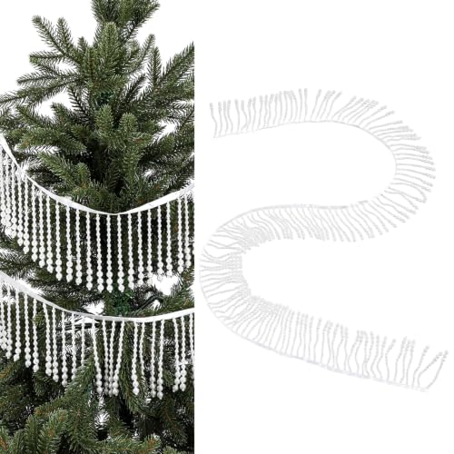 Civaner 6 ft Pearl Bead Garland for Christmas Tree and Home Decor