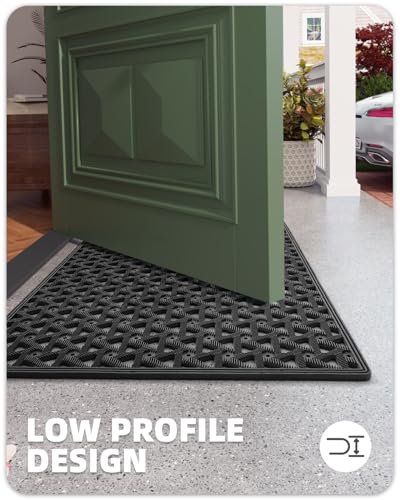 Heavy Duty Outdoor Door Mat 24x36, Non-Slip Waterproof Dirt Trapper Rug