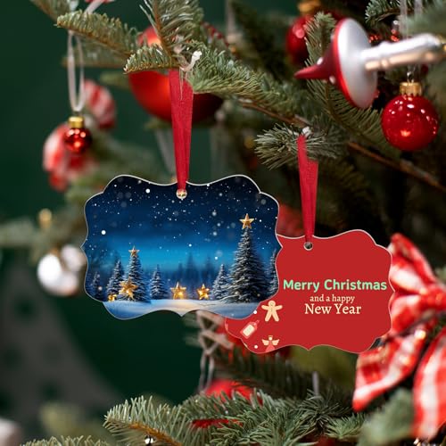 LIZOIDZSM 25 pcs Metal Sublimation Christmas Ornament Blanks - Double Sided DIY Holiday Decorations