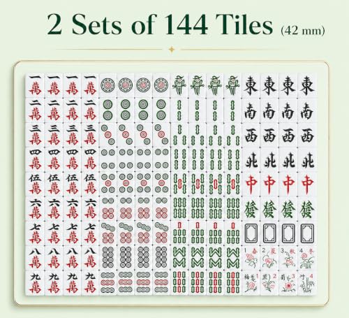 Auto Foldable Mahjong Table Champagne - Adjustable, Quick Assembly, 144 Tiles