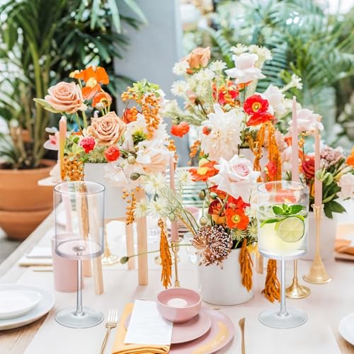 JLYLOL 24 Pcs Clear 10 oz Plastic Champagne Flutes – Reusable Stemware for Weddings & Parties (Variation: Clear / 24)