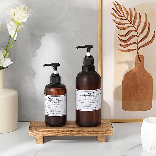 Small Wood Pedestal Tray, 8.7-Inch Farmhouse Bathroom Soap Holder