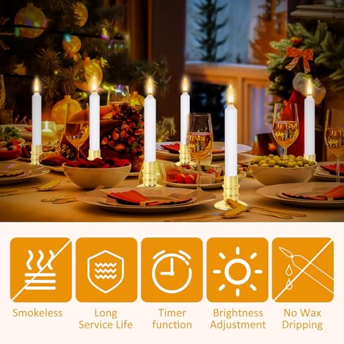 Verdenu 20 Pack Window Candles Battery Operated with Timer – 2 Remotes Included