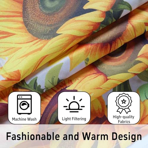 Sunflower Kitchen Curtains 3 Piece Set | Valance & Tier Panels