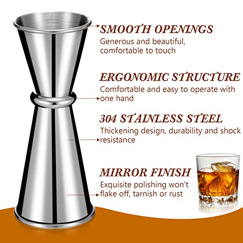 Yinkin Silver 9-Piece Japanese Double Jigger Bar Tool Set - 1 oz & 2 oz