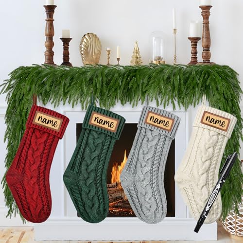 4Pack Personalized Christmas Stockings Custom Knit Xmas Stocking with