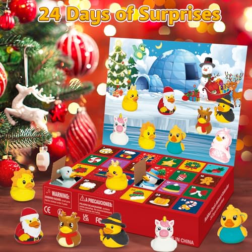 Rubber Duck Advent Calendar - 24 Day Christmas Countdown Bath Toys