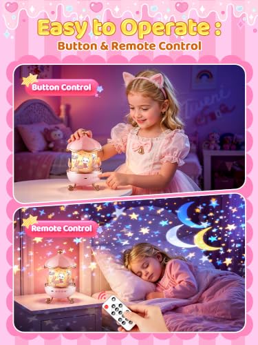 Cat Night Light Projector with 19 Films, 15 Sounds and Remote Control