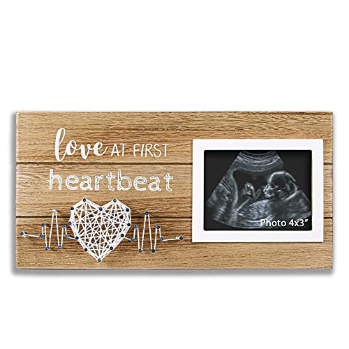 Baby Sonogram Picture Frame 4x3 - Love at First Heartbeat Pregnancy Gift
