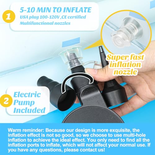Inflatable Toddler Travel Bed with Safety Bumpers and Air Pump - Castle Design