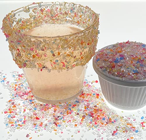 Snowy River Pride Mix Cocktail Sugar - Vibrant Rainbow Edible Garnish - 4 Ounce Pack