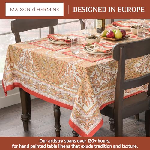 Kashmir Paisley 70x120 Rectangular Cotton Tablecloth - 100% Cotton, Maison d' Hermine