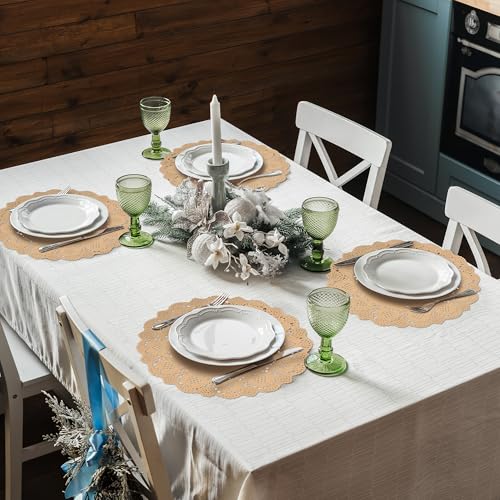 12-Inch Round Kraft Paper Doilies - 150-Pack Disposable Lace Placemats
