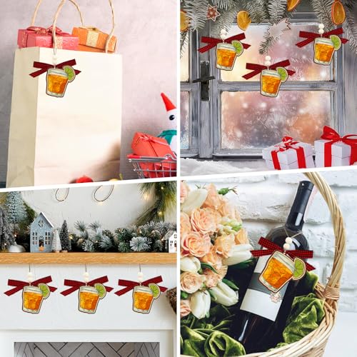 D4DREAM Wooden Cocktail Ornament Style 13 – Christmas Tree Drink Decor Gift
