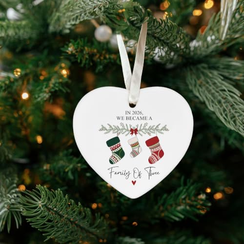 Family of 3 Christmas Ornament - First Christmas for New Mom & Dad - Pawzity
