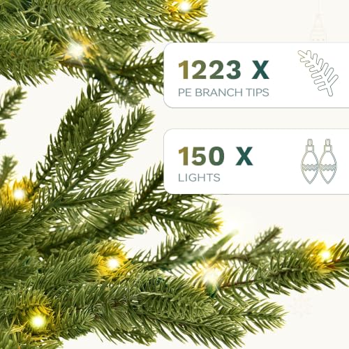 Green 6ft Prelit Slim Pencil Christmas Tree with Remote & Timer