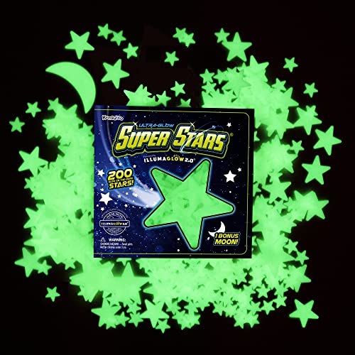 Glow in the Dark Stars for Ceiling & Wall - 200 Pc Decor Set with Star Map