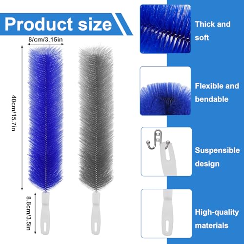 2-Pack Bendable Microfiber Dusting Brush Set for Fans, Vents & Blinds