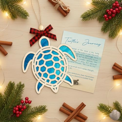 Musemory Sea Turtle Acrylic Suncatcher Ornament – Turtle Lover Gift, Coastal Christmas