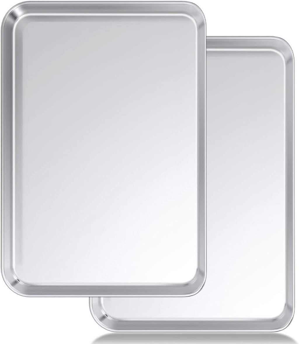 Wildone Stainless Steel Baking Sheet Set - Heavy Duty Non-Toxic Cookie Trays | 20 x 14 x 1 Inch